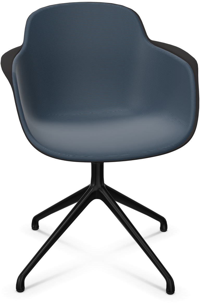 SICLA Alu gepolstert in Dunkelblau / Schwarz präsentiert im Onlineshop von KAQTU Design AG. Stuhl mit Armlehne ist von Infiniti Design