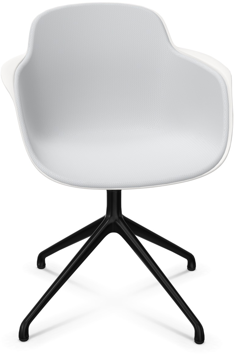 SICLA Alu gepolstert in Grau / Weiss / Schwarz präsentiert im Onlineshop von KAQTU Design AG. Stuhl mit Armlehne ist von Infiniti Design