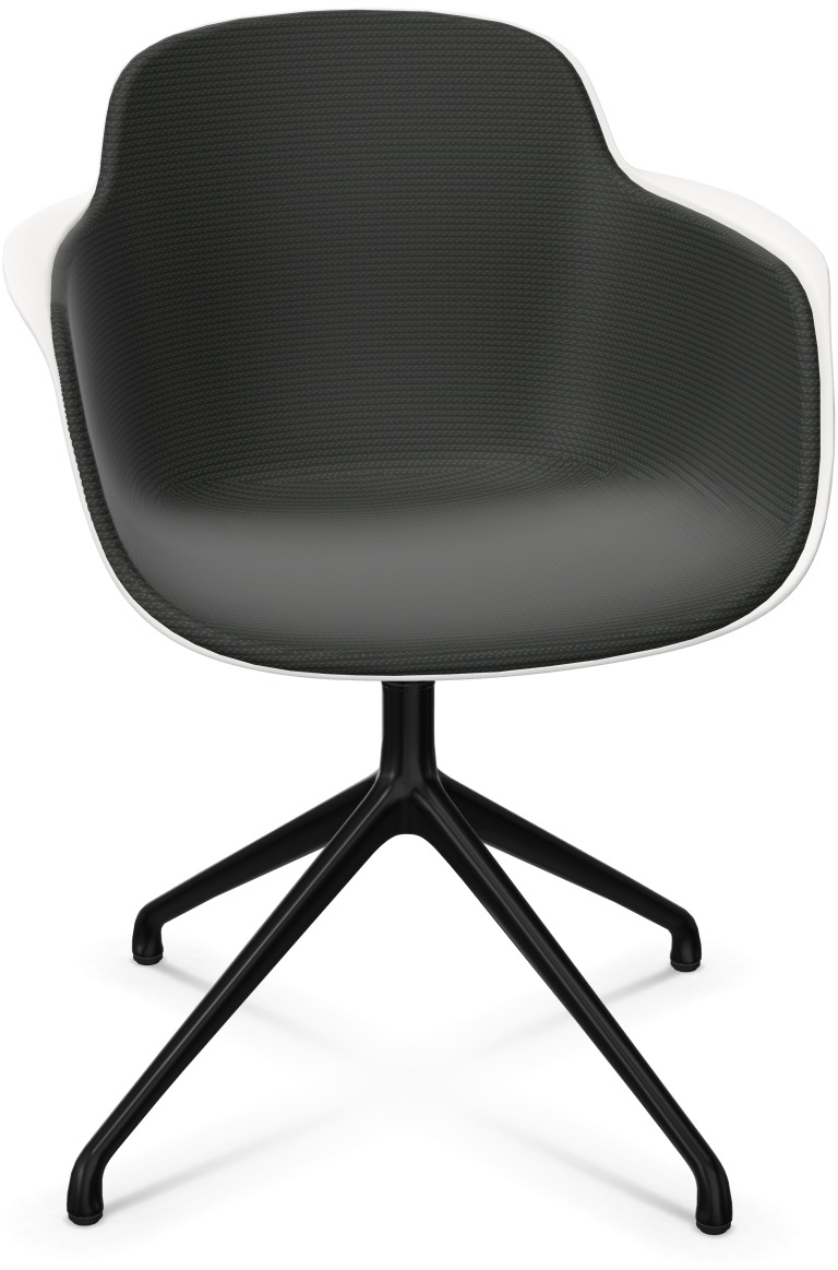 SICLA Alu gepolstert in Schwarz / Weiss / Schwarz präsentiert im Onlineshop von KAQTU Design AG. Stuhl mit Armlehne ist von Infiniti Design
