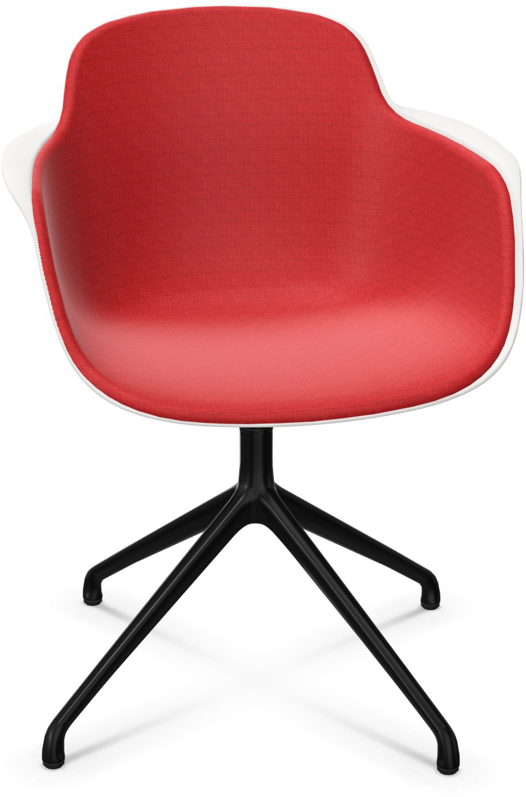 SICLA Alu gepolstert in Rot / Weiss / Schwarz präsentiert im Onlineshop von KAQTU Design AG. Stuhl mit Armlehne ist von Infiniti Design