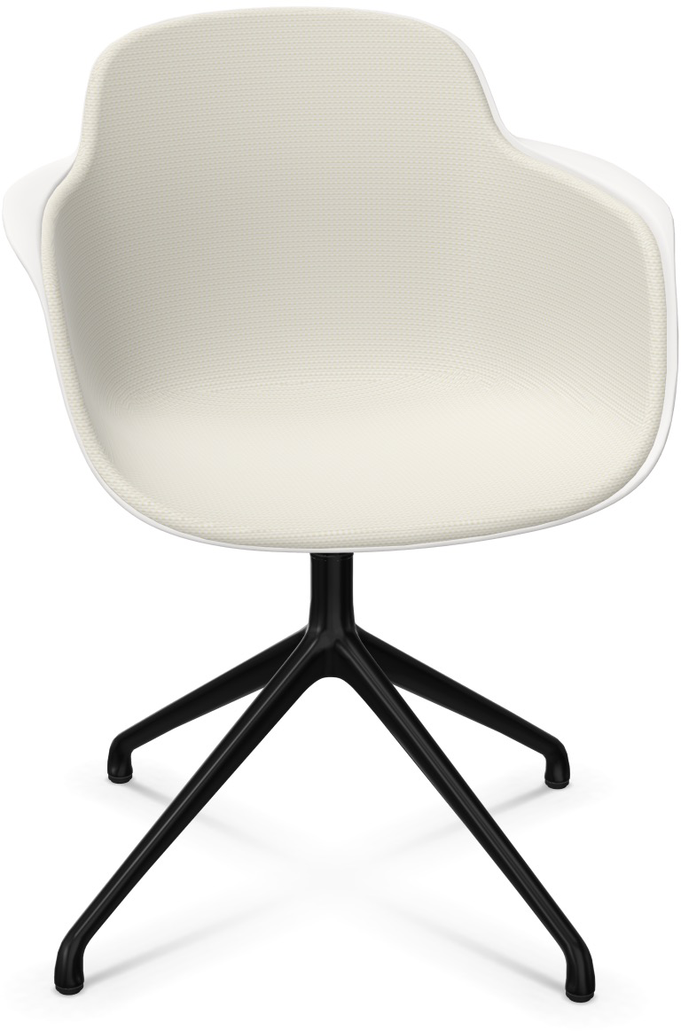 SICLA Alu gepolstert in Sandweiss / Weiss / Schwarz präsentiert im Onlineshop von KAQTU Design AG. Stuhl mit Armlehne ist von Infiniti Design