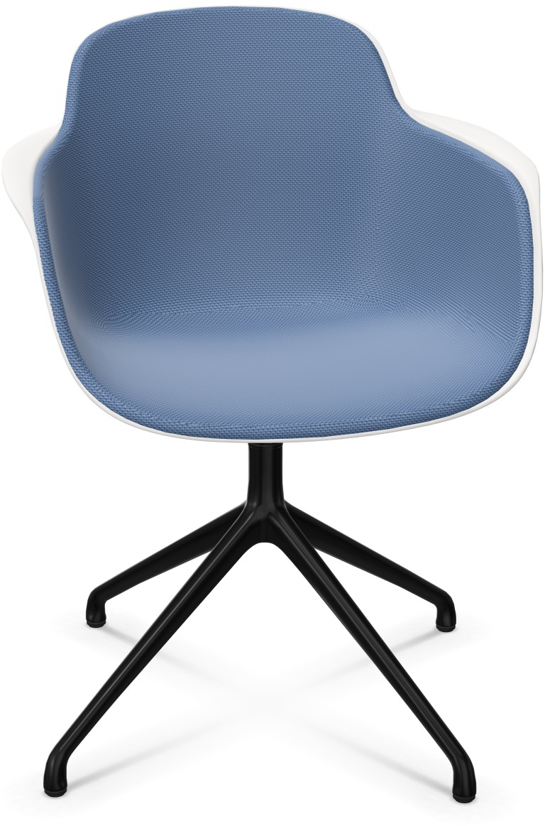 SICLA Alu gepolstert in Blau / Weiss / Schwarz präsentiert im Onlineshop von KAQTU Design AG. Stuhl mit Armlehne ist von Infiniti Design
