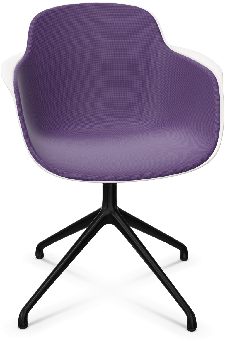 SICLA Alu gepolstert in Violett / Weiss / Schwarz präsentiert im Onlineshop von KAQTU Design AG. Stuhl mit Armlehne ist von Infiniti Design