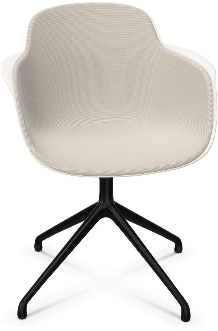 SICLA Alu gepolstert in Hellgrau / Weiss / Schwarz präsentiert im Onlineshop von KAQTU Design AG. Stuhl mit Armlehne ist von Infiniti Design