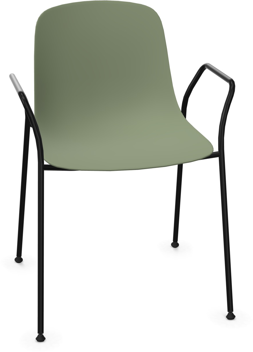 PURE LOOP MONO Armlehnstuhl in Grün / Schwarz präsentiert im Onlineshop von KAQTU Design AG. Stuhl mit Armlehne ist von Infiniti Design