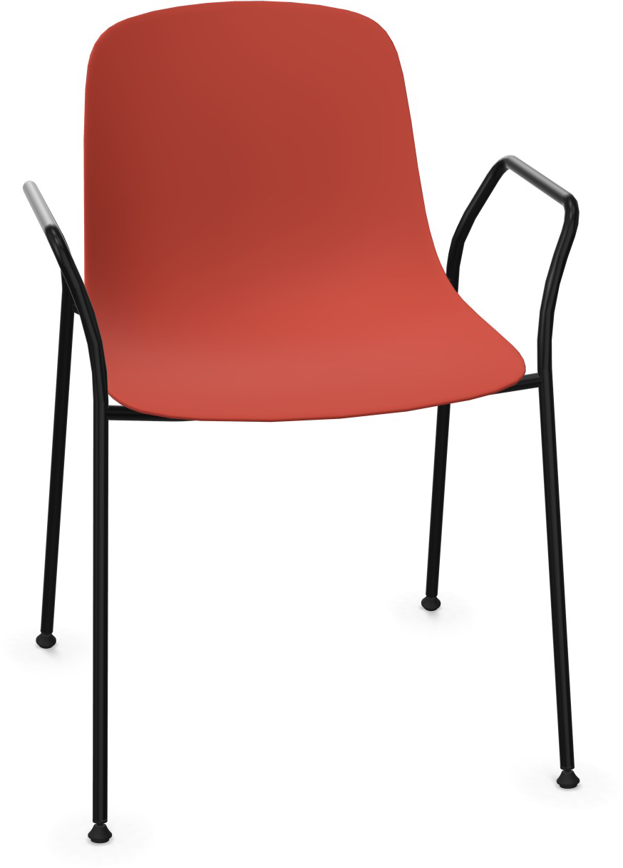PURE LOOP MONO Armlehnstuhl in Rot / Schwarz präsentiert im Onlineshop von KAQTU Design AG. Stuhl mit Armlehne ist von Infiniti Design