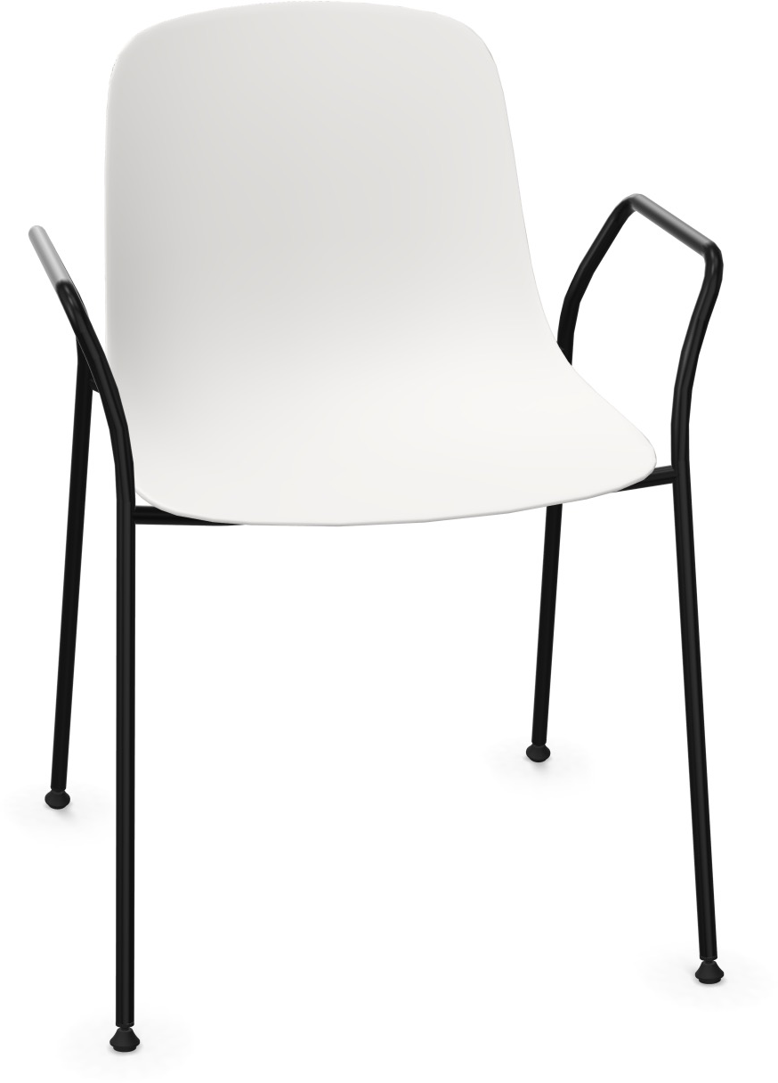 PURE LOOP MONO Armlehnstuhl in Weiss / Schwarz präsentiert im Onlineshop von KAQTU Design AG. Stuhl mit Armlehne ist von Infiniti Design