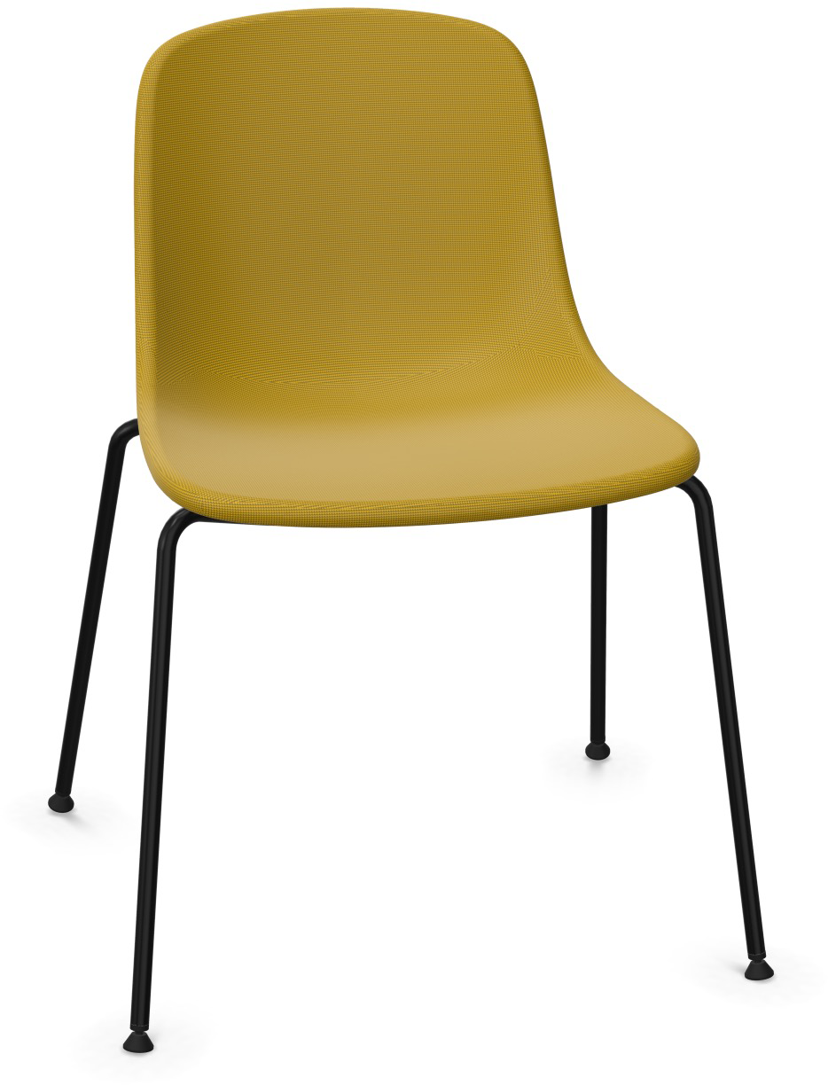 PURE LOOP MONO gepolstert in Senfgelb / Schwarz präsentiert im Onlineshop von KAQTU Design AG. Stuhl ist von Infiniti Design