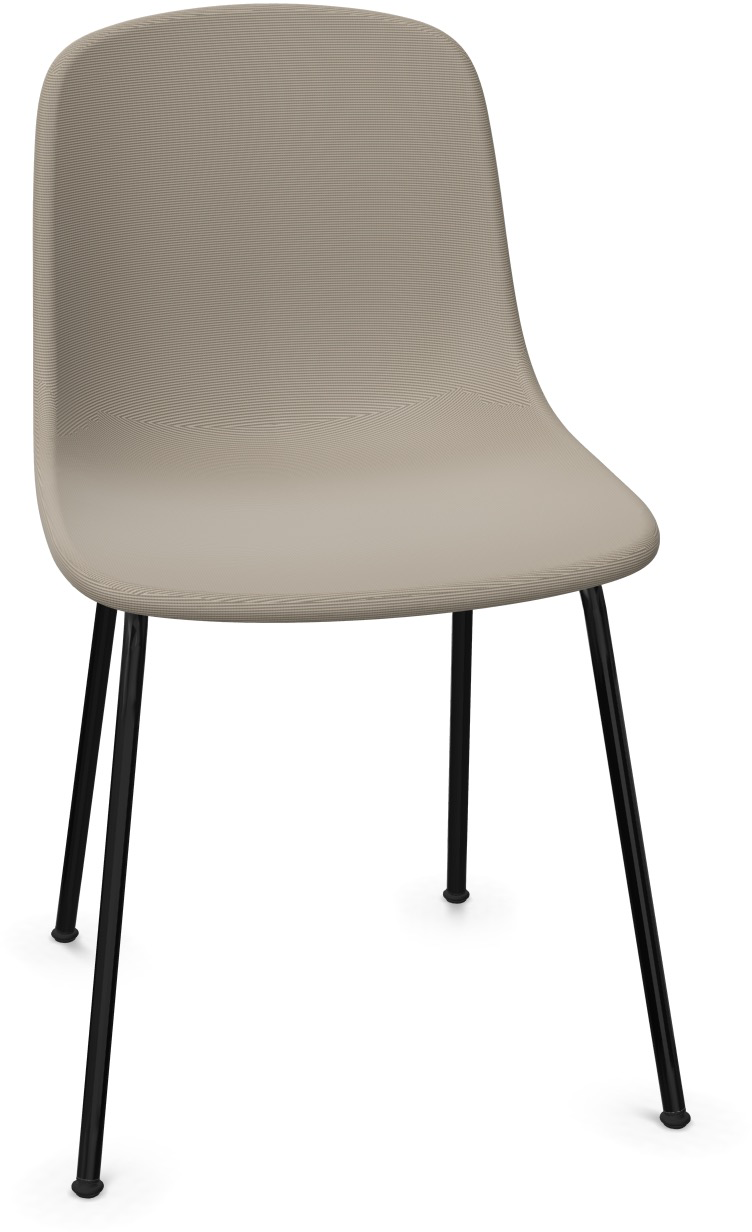 PURE LOOP MONO gepolstert - Non stackable in Beige / Schwarz präsentiert im Onlineshop von KAQTU Design AG. Stuhl ist von Infiniti Design