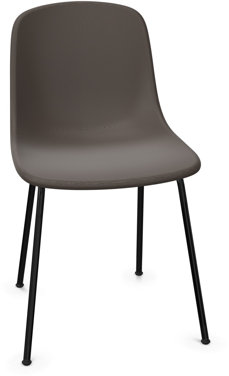 PURE LOOP MONO gepolstert - Non stackable in Graubraun / Schwarz präsentiert im Onlineshop von KAQTU Design AG. Stuhl ist von Infiniti Design