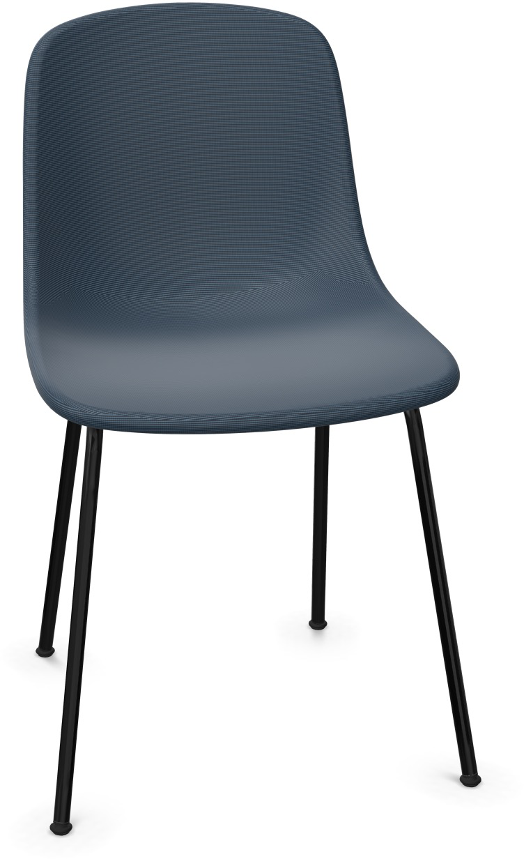 PURE LOOP MONO gepolstert - Non stackable in Dunkelblau / Schwarz präsentiert im Onlineshop von KAQTU Design AG. Stuhl ist von Infiniti Design