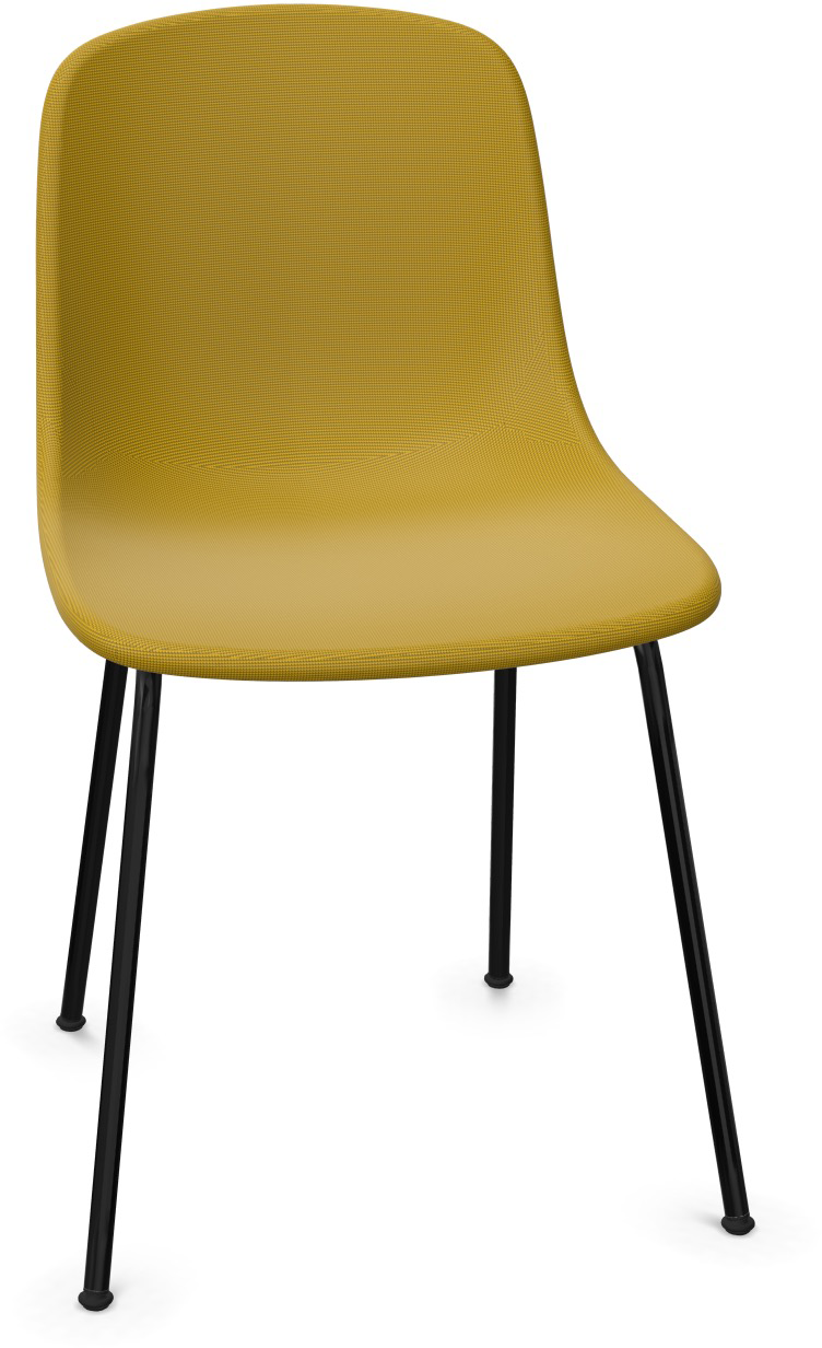 PURE LOOP MONO gepolstert - Non stackable in Senfgelb / Schwarz präsentiert im Onlineshop von KAQTU Design AG. Stuhl ist von Infiniti Design