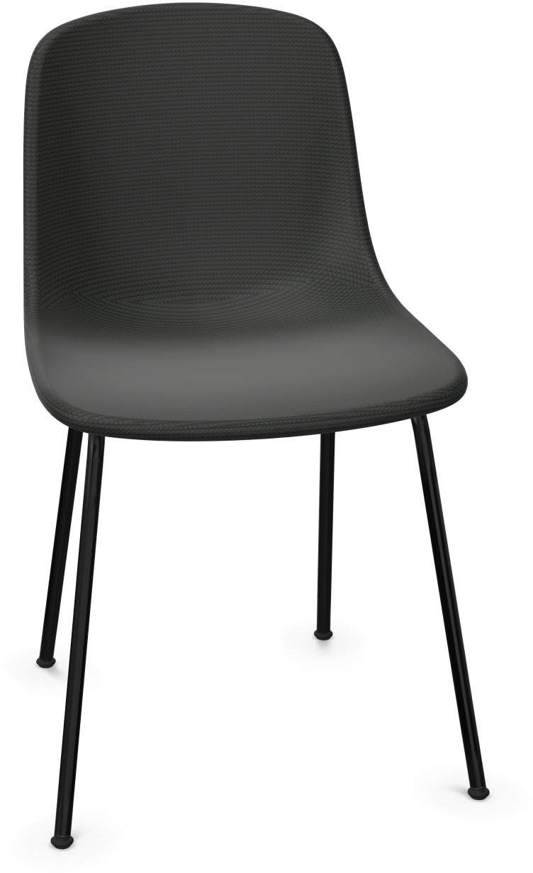 PURE LOOP MONO gepolstert - Non stackable in Schwarz / Schwarz präsentiert im Onlineshop von KAQTU Design AG. Stuhl ist von Infiniti Design