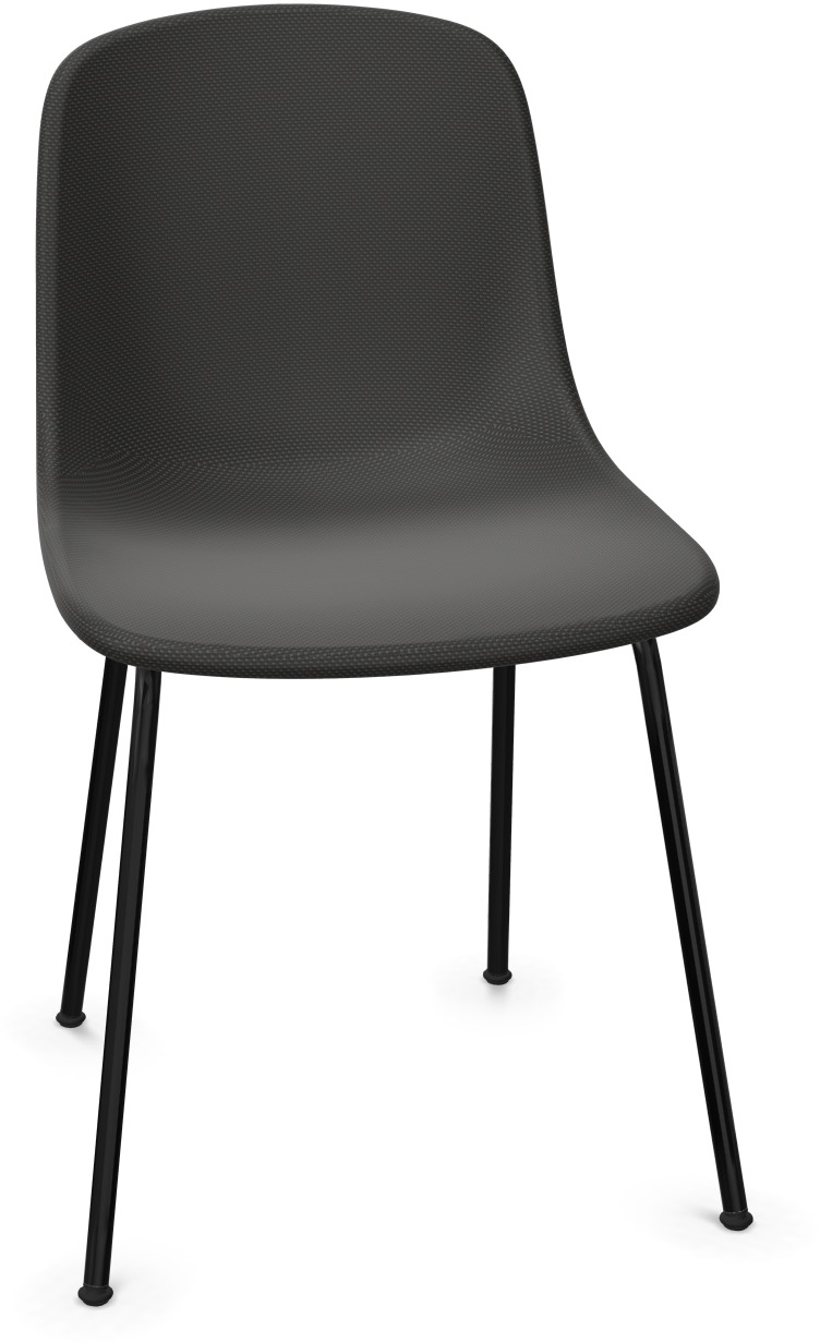PURE LOOP MONO gepolstert - Non stackable in Dunkelgrau / Schwarz präsentiert im Onlineshop von KAQTU Design AG. Stuhl ist von Infiniti Design