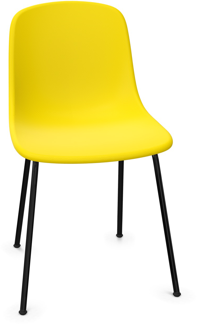 PURE LOOP MONO gepolstert - Non stackable in Gelb / Schwarz präsentiert im Onlineshop von KAQTU Design AG. Stuhl ist von Infiniti Design