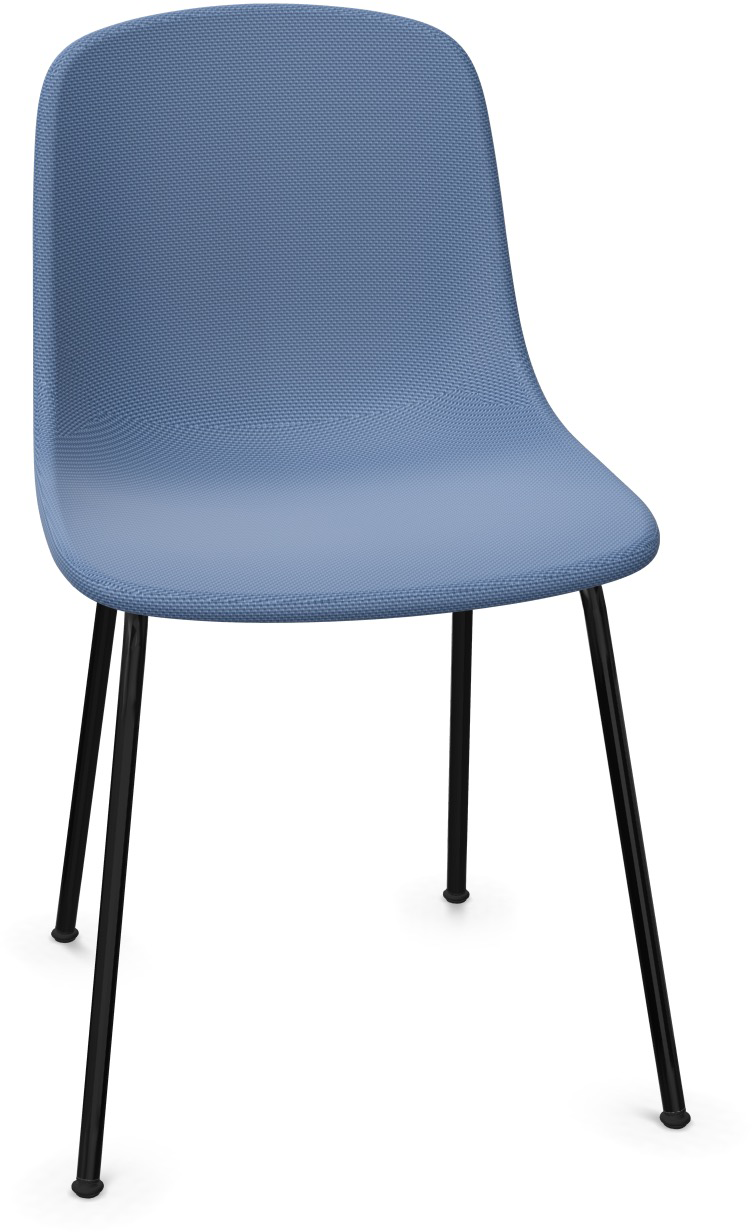 PURE LOOP MONO gepolstert - Non stackable in Blau / Schwarz präsentiert im Onlineshop von KAQTU Design AG. Stuhl ist von Infiniti Design