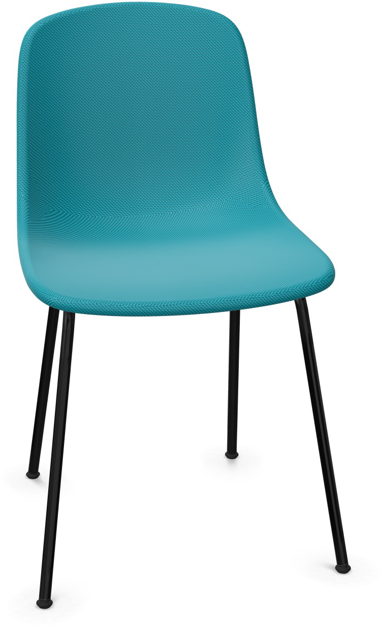 PURE LOOP MONO gepolstert - Non stackable in Türkis / Schwarz präsentiert im Onlineshop von KAQTU Design AG. Stuhl ist von Infiniti Design