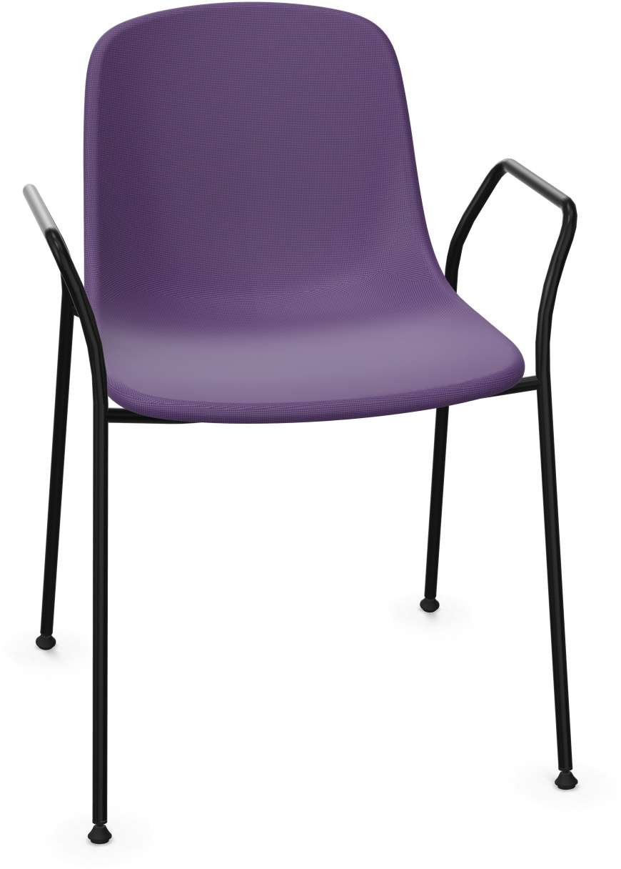 PURE LOOP MONO Armlehnstuhl gepolstert in Violett / Schwarz präsentiert im Onlineshop von KAQTU Design AG. Stuhl mit Armlehne ist von Infiniti Design