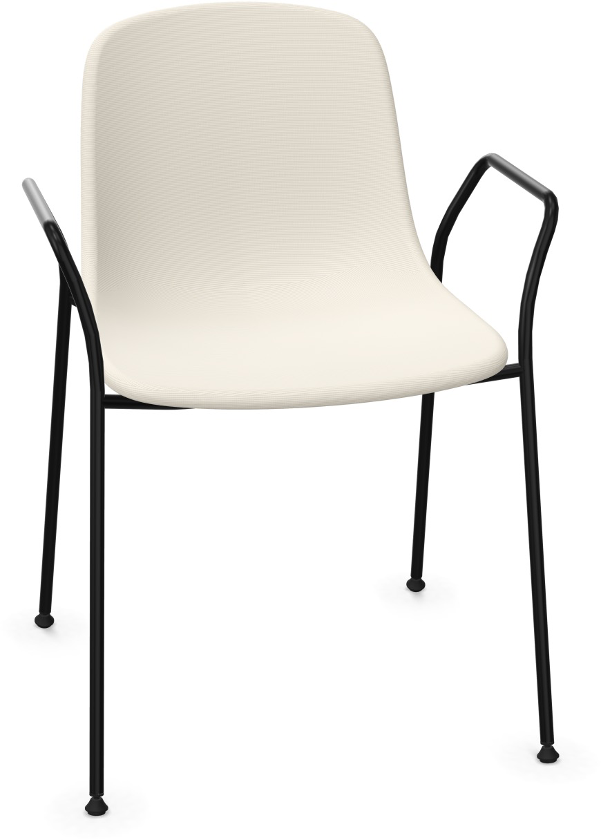 PURE LOOP MONO Armlehnstuhl gepolstert in Weiss / Schwarz präsentiert im Onlineshop von KAQTU Design AG. Stuhl mit Armlehne ist von Infiniti Design