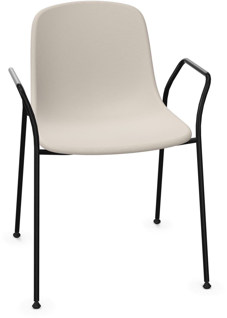 PURE LOOP MONO Armlehnstuhl gepolstert in Hellgrau / Schwarz präsentiert im Onlineshop von KAQTU Design AG. Stuhl mit Armlehne ist von Infiniti Design