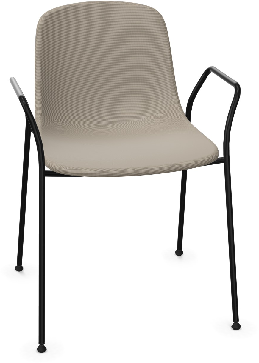 PURE LOOP MONO Armlehnstuhl gepolstert in Beige / Schwarz präsentiert im Onlineshop von KAQTU Design AG. Stuhl mit Armlehne ist von Infiniti Design
