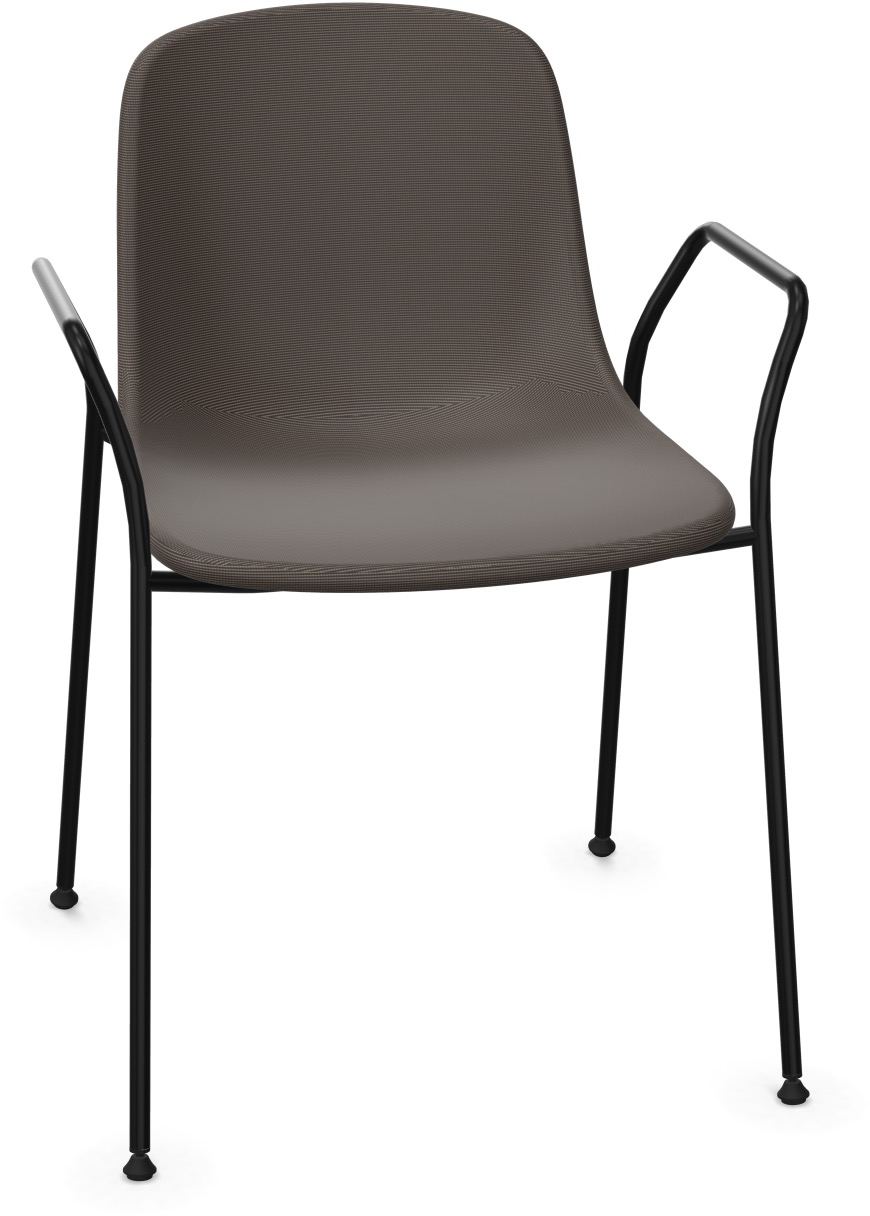 PURE LOOP MONO Armlehnstuhl gepolstert in Graubraun / Schwarz präsentiert im Onlineshop von KAQTU Design AG. Stuhl mit Armlehne ist von Infiniti Design