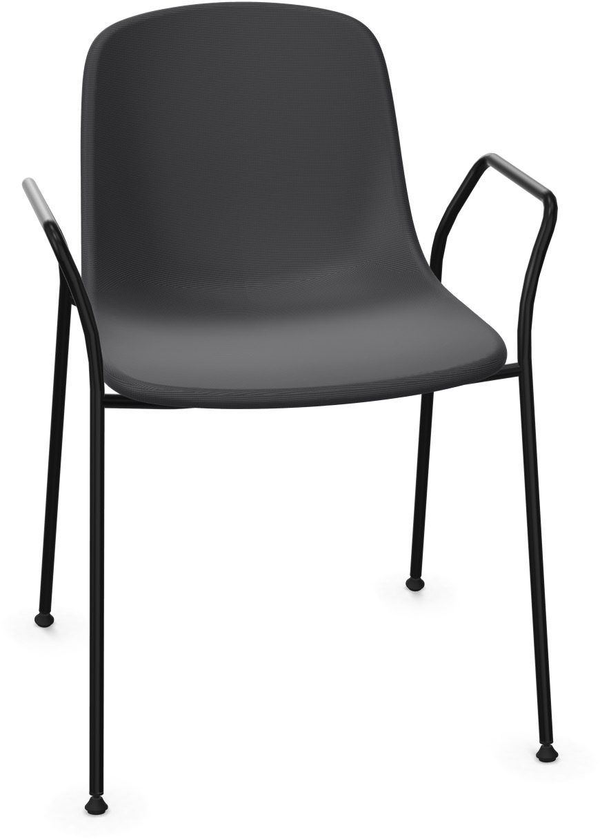 PURE LOOP MONO Armlehnstuhl gepolstert in Anthrazit / Anthrazit präsentiert im Onlineshop von KAQTU Design AG. Stuhl mit Armlehne ist von Infiniti Design