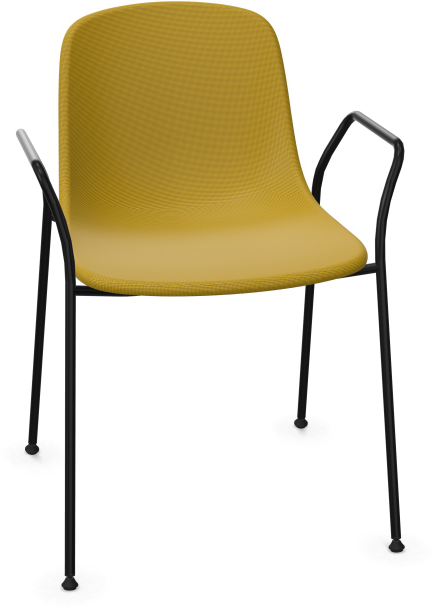 PURE LOOP MONO Armlehnstuhl gepolstert in Senfgelb / Schwarz präsentiert im Onlineshop von KAQTU Design AG. Stuhl mit Armlehne ist von Infiniti Design