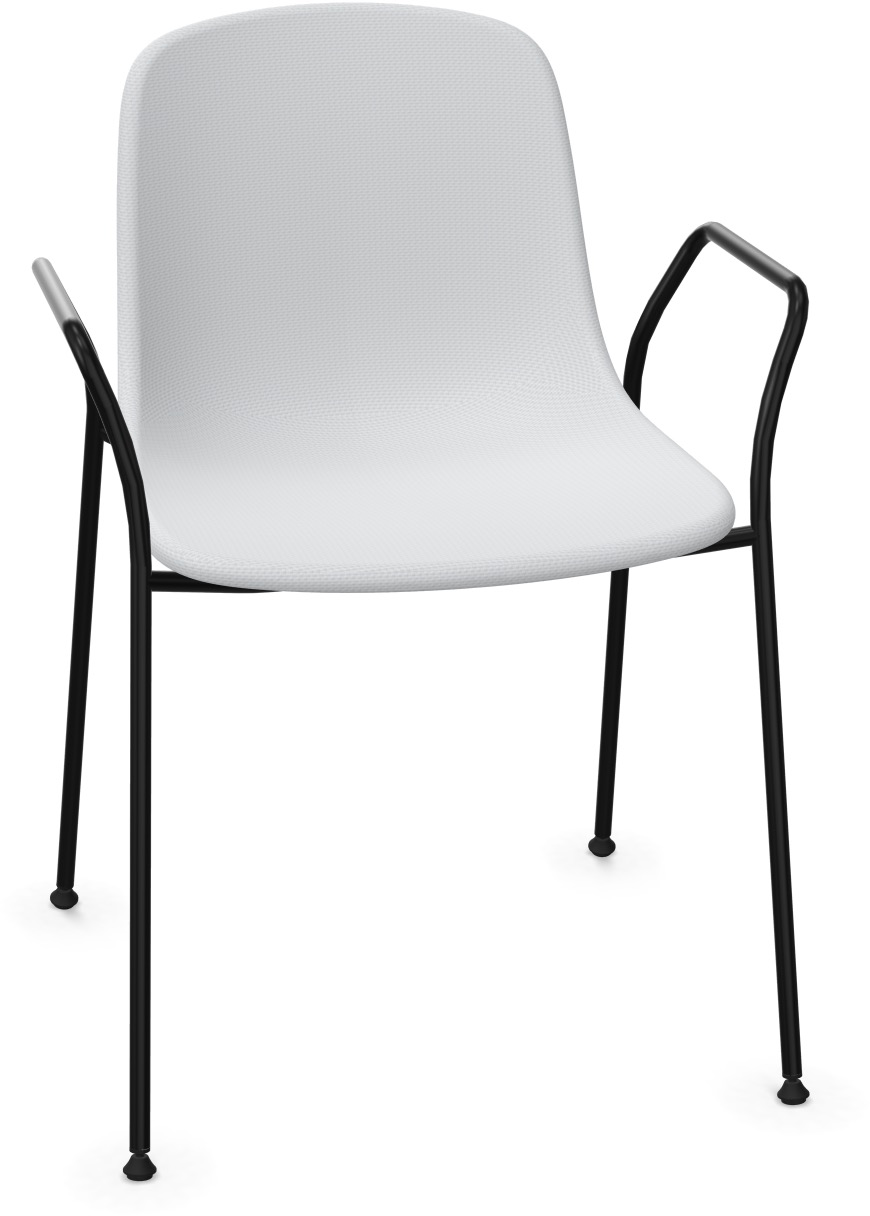 PURE LOOP MONO Armlehnstuhl gepolstert in Grau / Schwarz präsentiert im Onlineshop von KAQTU Design AG. Stuhl mit Armlehne ist von Infiniti Design