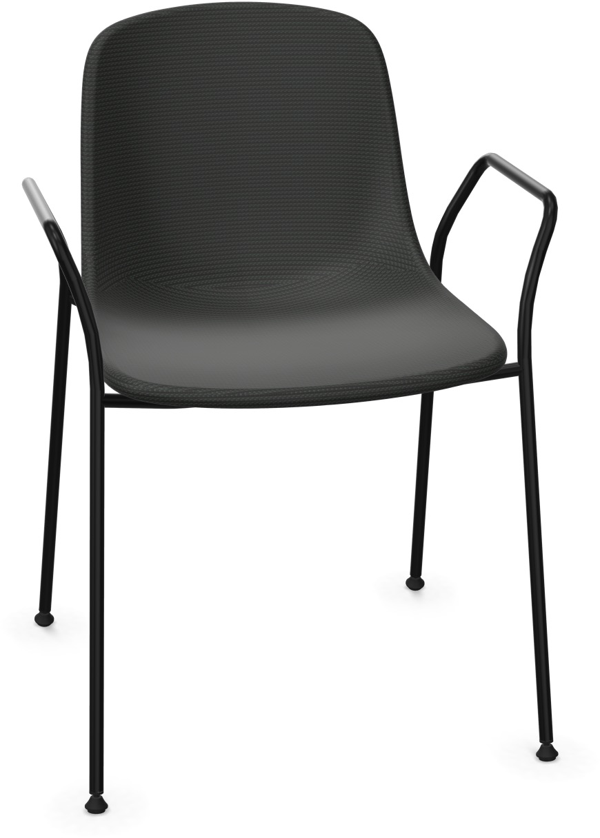 PURE LOOP MONO Armlehnstuhl gepolstert in Schwarz / Schwarz präsentiert im Onlineshop von KAQTU Design AG. Stuhl mit Armlehne ist von Infiniti Design