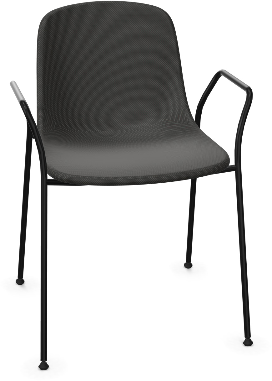 PURE LOOP MONO Armlehnstuhl gepolstert in Dunkelgrau / Schwarz präsentiert im Onlineshop von KAQTU Design AG. Stuhl mit Armlehne ist von Infiniti Design