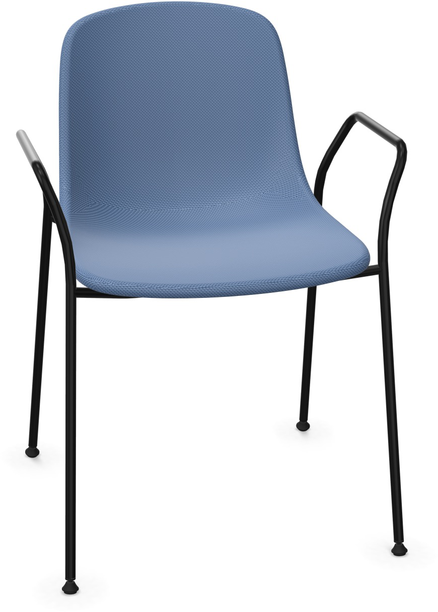 PURE LOOP MONO Armlehnstuhl gepolstert in Blau / Schwarz präsentiert im Onlineshop von KAQTU Design AG. Stuhl mit Armlehne ist von Infiniti Design
