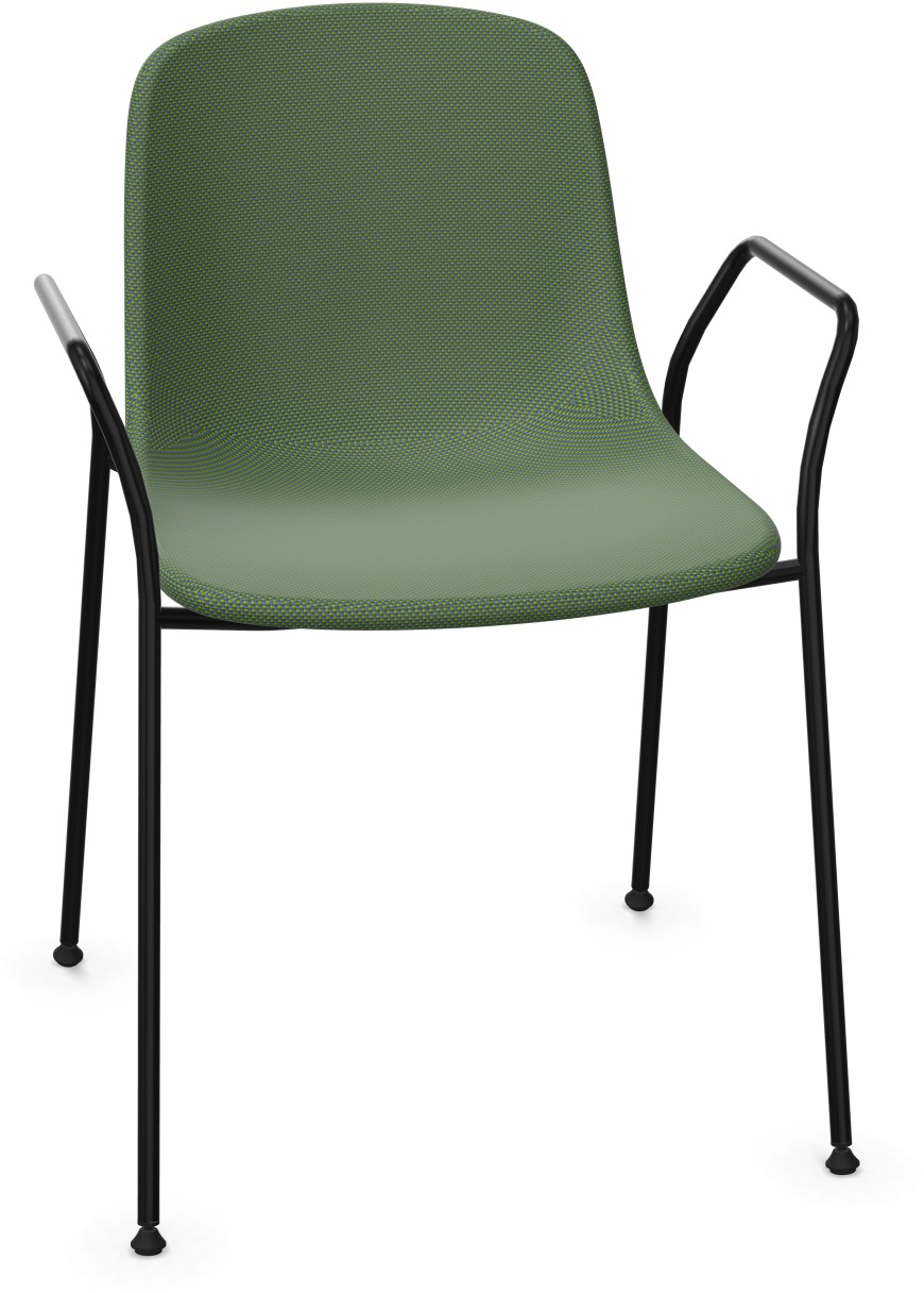 PURE LOOP MONO Armlehnstuhl gepolstert in Dunkelgrün / Schwarz präsentiert im Onlineshop von KAQTU Design AG. Stuhl mit Armlehne ist von Infiniti Design