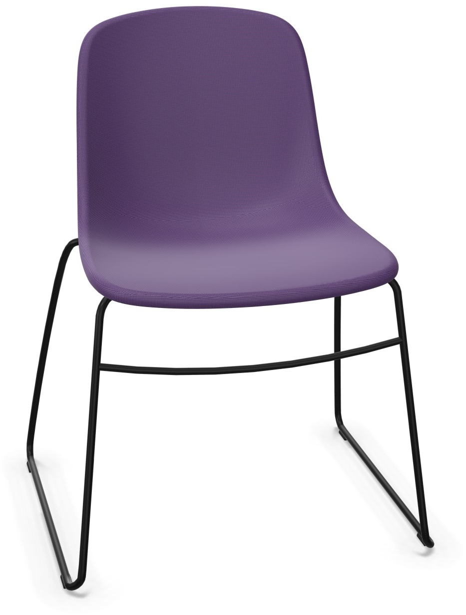 PURE LOOP MONO Sled gepolstert in Violett / Schwarz präsentiert im Onlineshop von KAQTU Design AG. Stuhl ist von Infiniti Design