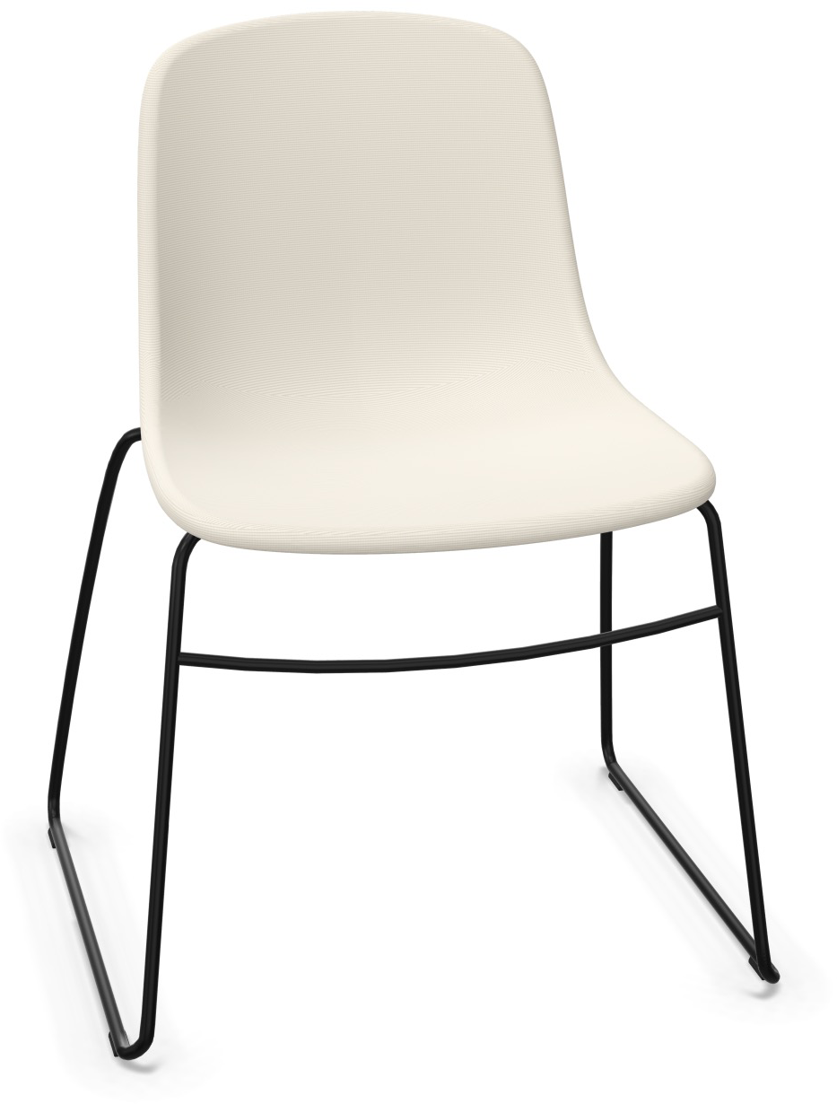 PURE LOOP MONO Sled gepolstert in Weiss / Schwarz präsentiert im Onlineshop von KAQTU Design AG. Stuhl ist von Infiniti Design