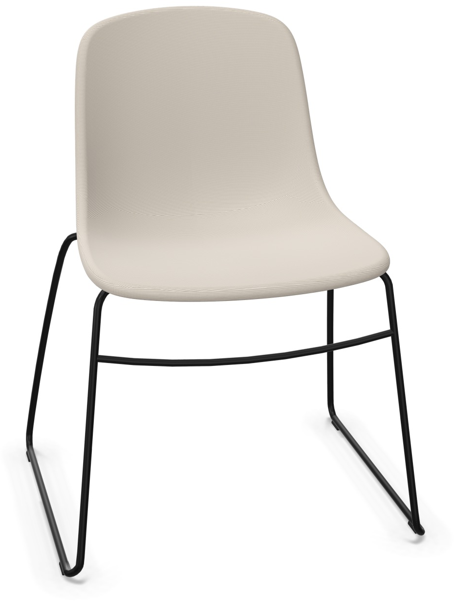 PURE LOOP MONO Sled gepolstert in Hellgrau / Schwarz präsentiert im Onlineshop von KAQTU Design AG. Stuhl ist von Infiniti Design
