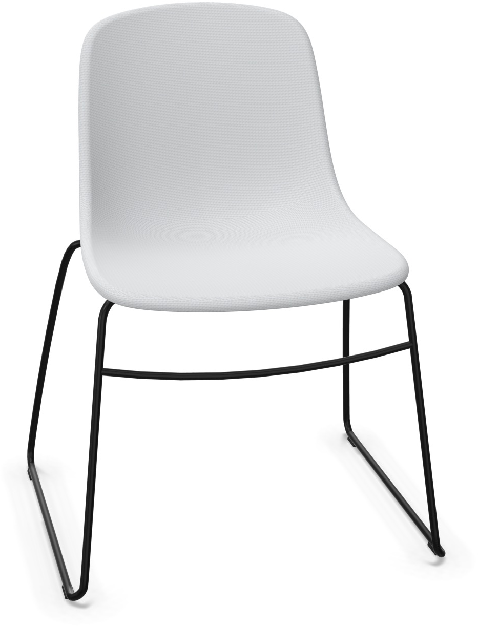 PURE LOOP MONO Sled gepolstert in Grau / Schwarz präsentiert im Onlineshop von KAQTU Design AG. Stuhl ist von Infiniti Design