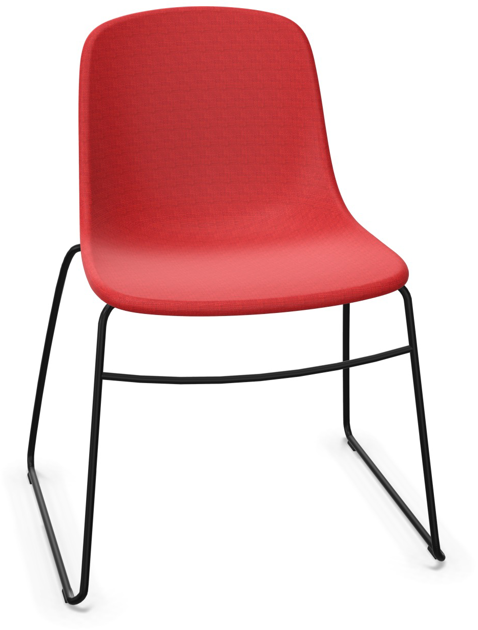PURE LOOP MONO Sled gepolstert in Rot / Schwarz präsentiert im Onlineshop von KAQTU Design AG. Stuhl ist von Infiniti Design