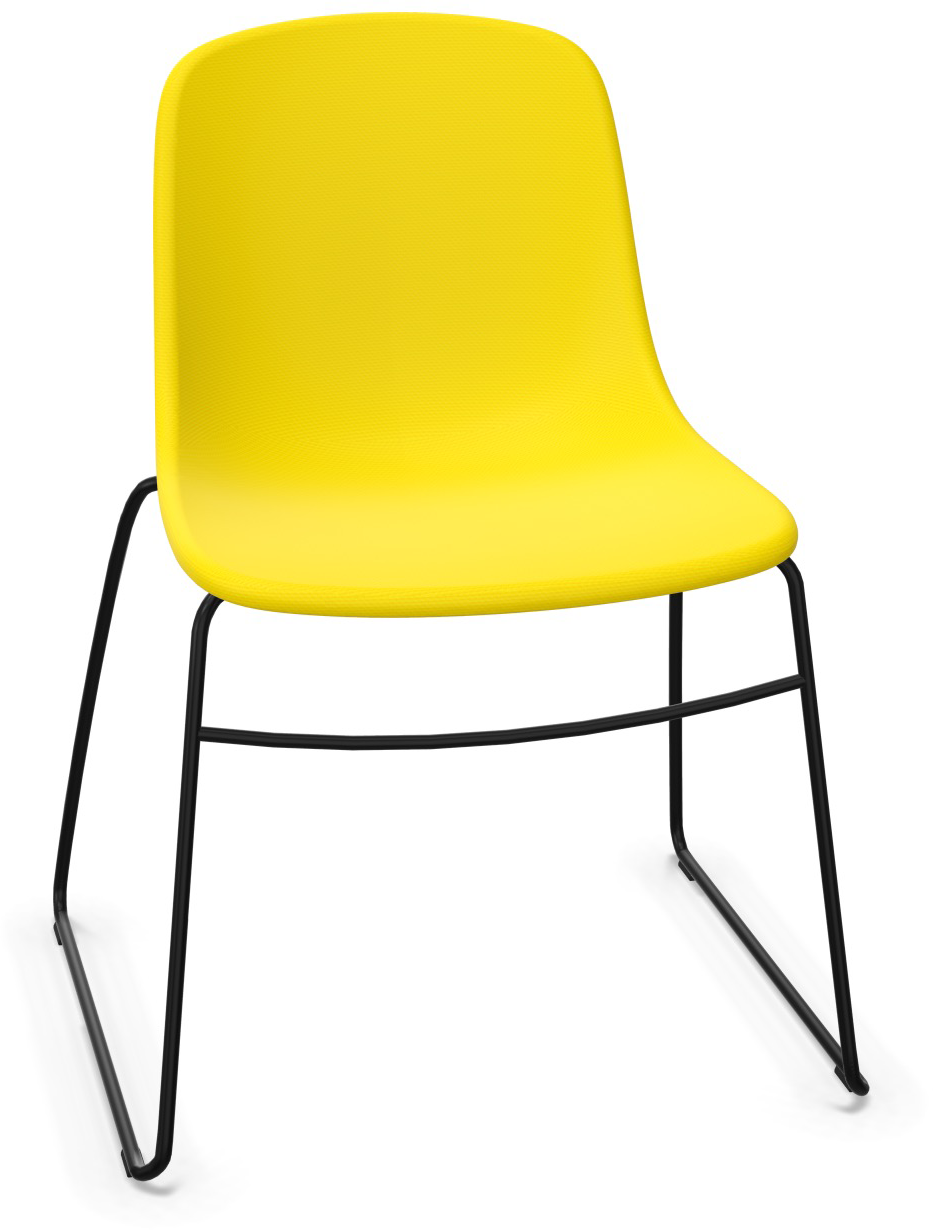 PURE LOOP MONO Sled gepolstert in Gelb / Schwarz präsentiert im Onlineshop von KAQTU Design AG. Stuhl ist von Infiniti Design
