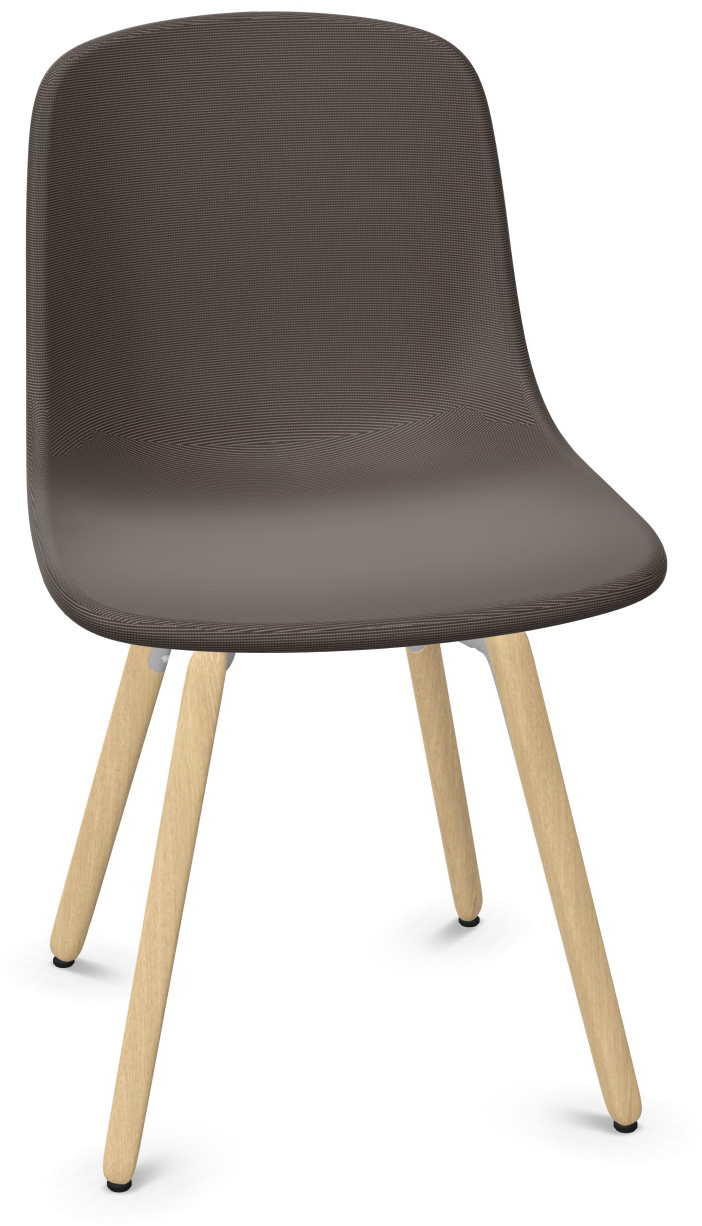 PURE LOOP MONO Holz gepolstert in Graubraun präsentiert im Onlineshop von KAQTU Design AG. Stuhl ist von Infiniti Design