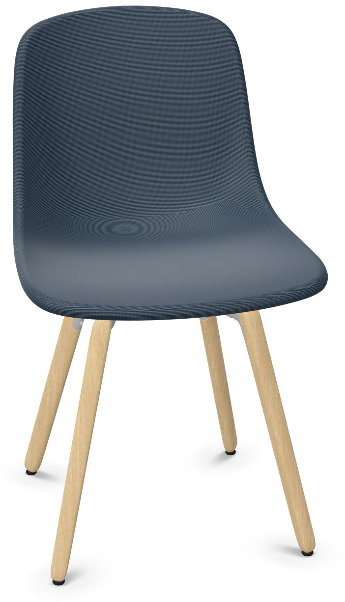 PURE LOOP MONO Holz gepolstert in Dunkelblau präsentiert im Onlineshop von KAQTU Design AG. Stuhl ist von Infiniti Design