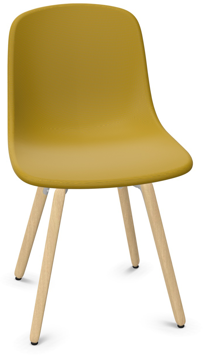 PURE LOOP MONO Holz gepolstert in Senfgelb präsentiert im Onlineshop von KAQTU Design AG. Stuhl ist von Infiniti Design