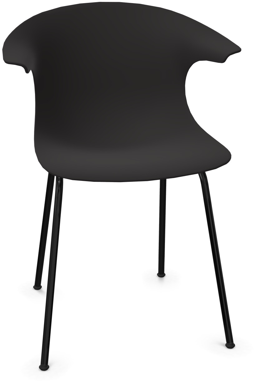 LOOP MONO - Non Stackable in Schwarz / Schwarz präsentiert im Onlineshop von KAQTU Design AG. Stuhl mit Armlehne ist von Infiniti Design
