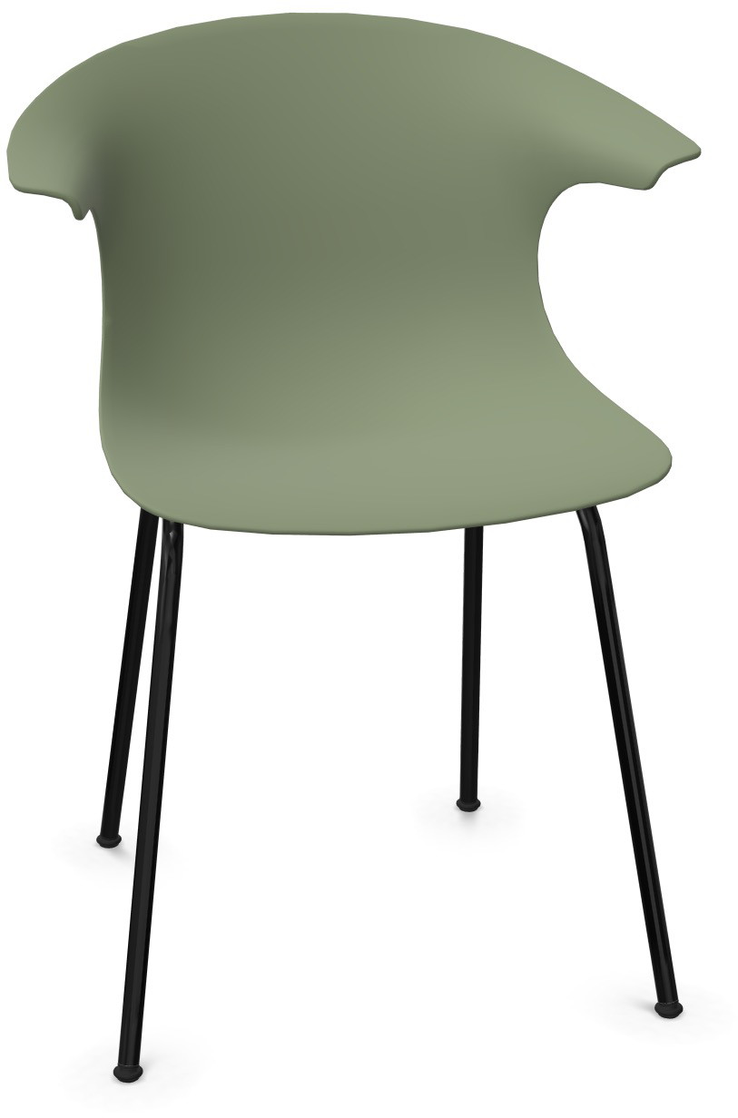 LOOP MONO - Non Stackable in Grün / Schwarz präsentiert im Onlineshop von KAQTU Design AG. Stuhl mit Armlehne ist von Infiniti Design