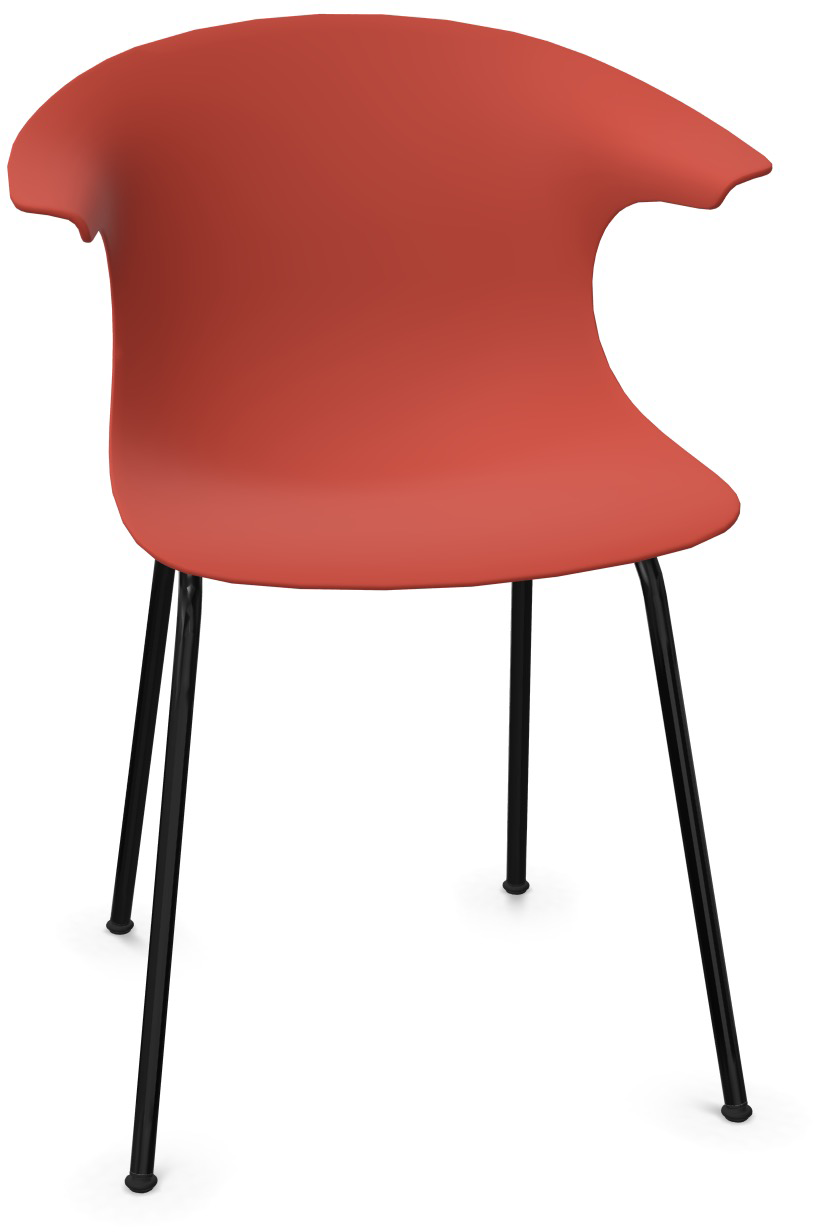 LOOP MONO - Non Stackable in Rot / Schwarz präsentiert im Onlineshop von KAQTU Design AG. Stuhl mit Armlehne ist von Infiniti Design