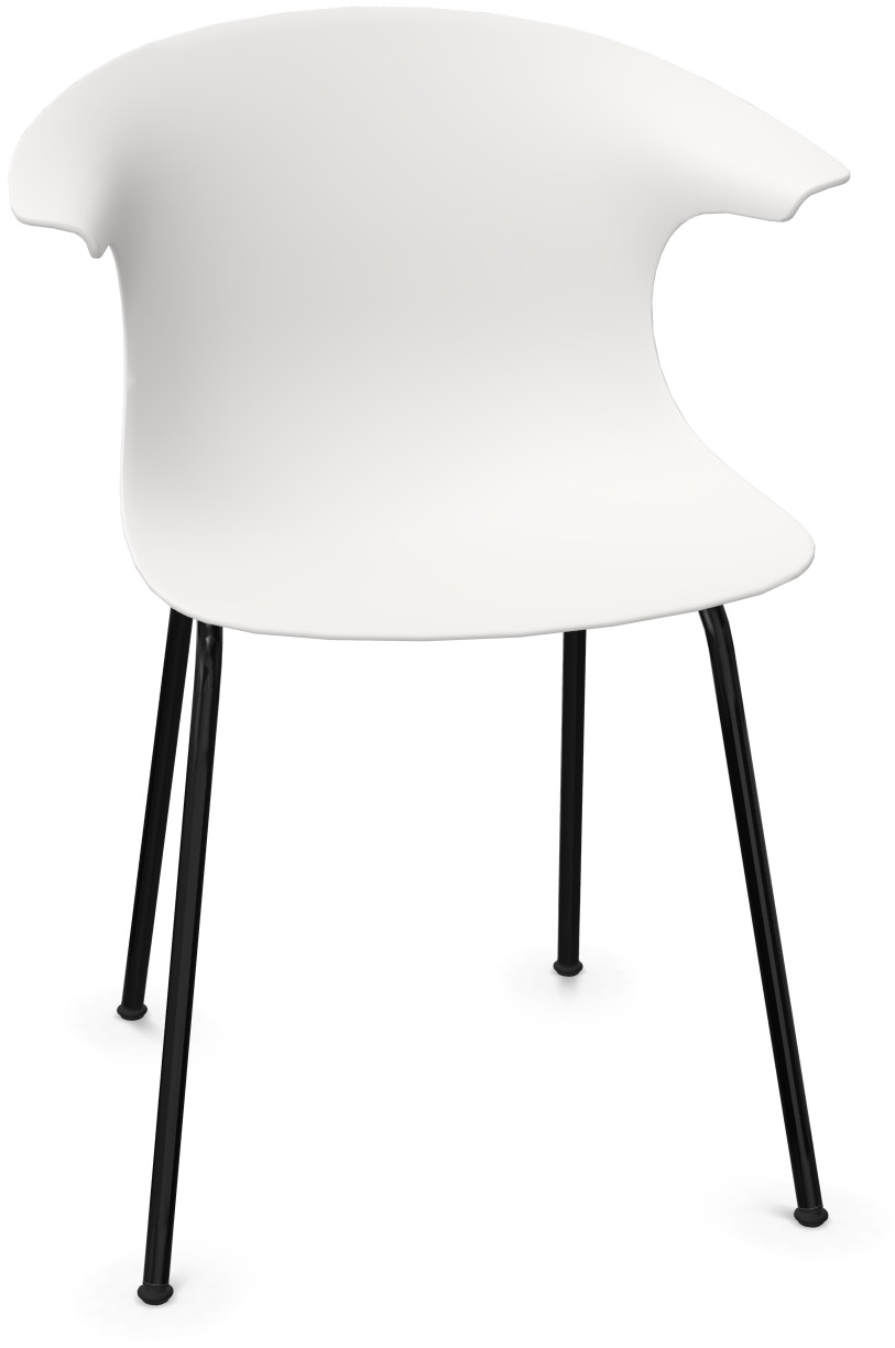 LOOP MONO - Non Stackable in Weiss / Schwarz präsentiert im Onlineshop von KAQTU Design AG. Stuhl mit Armlehne ist von Infiniti Design