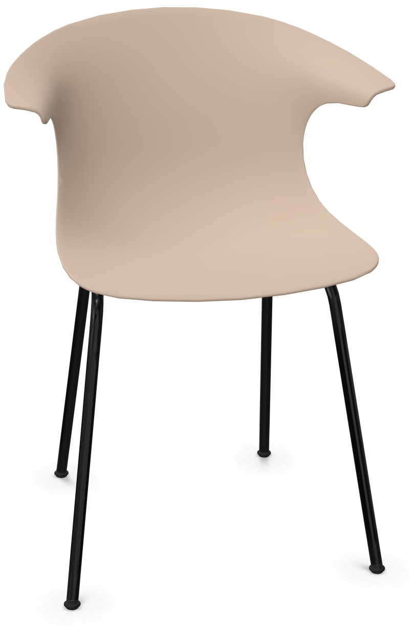 LOOP MONO - Non Stackable in Sand / Schwarz präsentiert im Onlineshop von KAQTU Design AG. Stuhl mit Armlehne ist von Infiniti Design