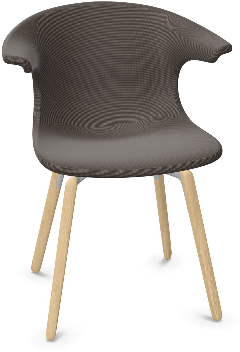 LOOP MONO gepolstert in Graubraun präsentiert im Onlineshop von KAQTU Design AG. Stuhl mit Armlehne ist von Infiniti Design