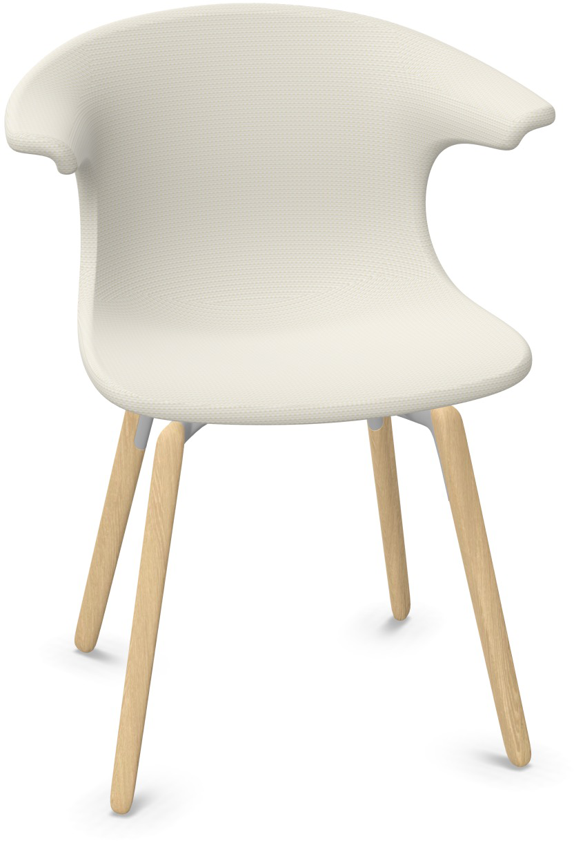 LOOP MONO gepolstert in Sandweiss präsentiert im Onlineshop von KAQTU Design AG. Stuhl mit Armlehne ist von Infiniti Design