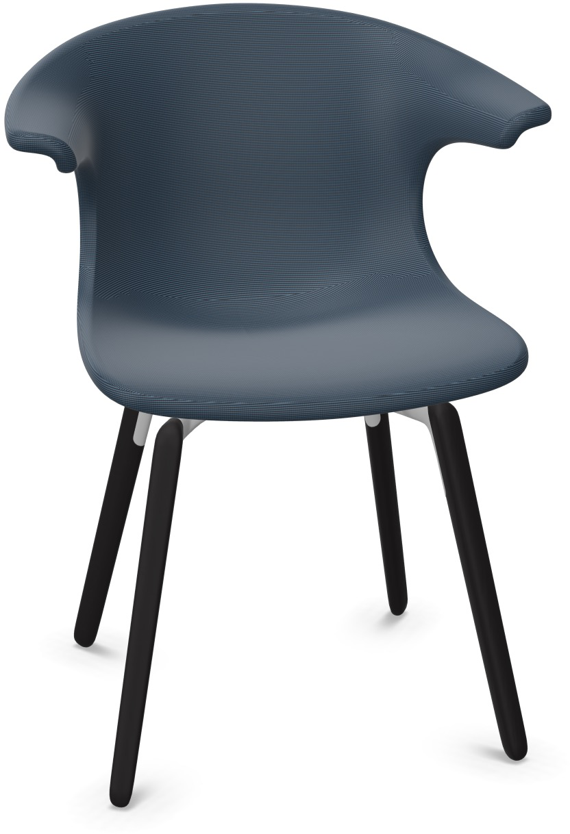 LOOP MONO gepolstert in Dunkelblau präsentiert im Onlineshop von KAQTU Design AG. Stuhl mit Armlehne ist von Infiniti Design